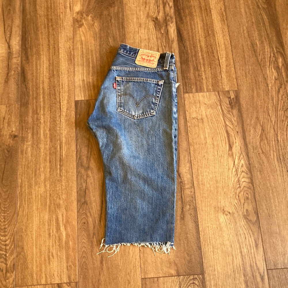 Levi's Blue Straight Jean cut off Classic Denim